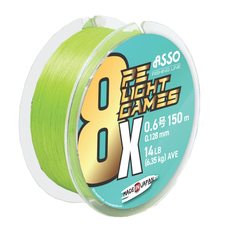 ASSO 8x LIGHT GAMES 3.0PE 150M FLUO GREEN