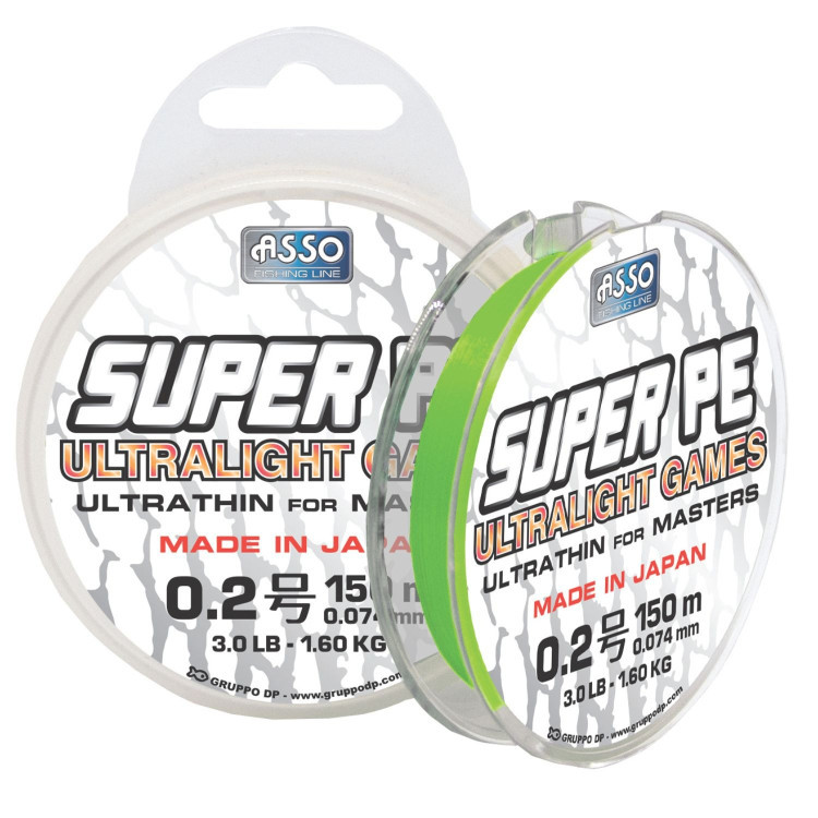 ASSO Super PE 4X Ultralight Games  0.4PE 150 m Fluo Green